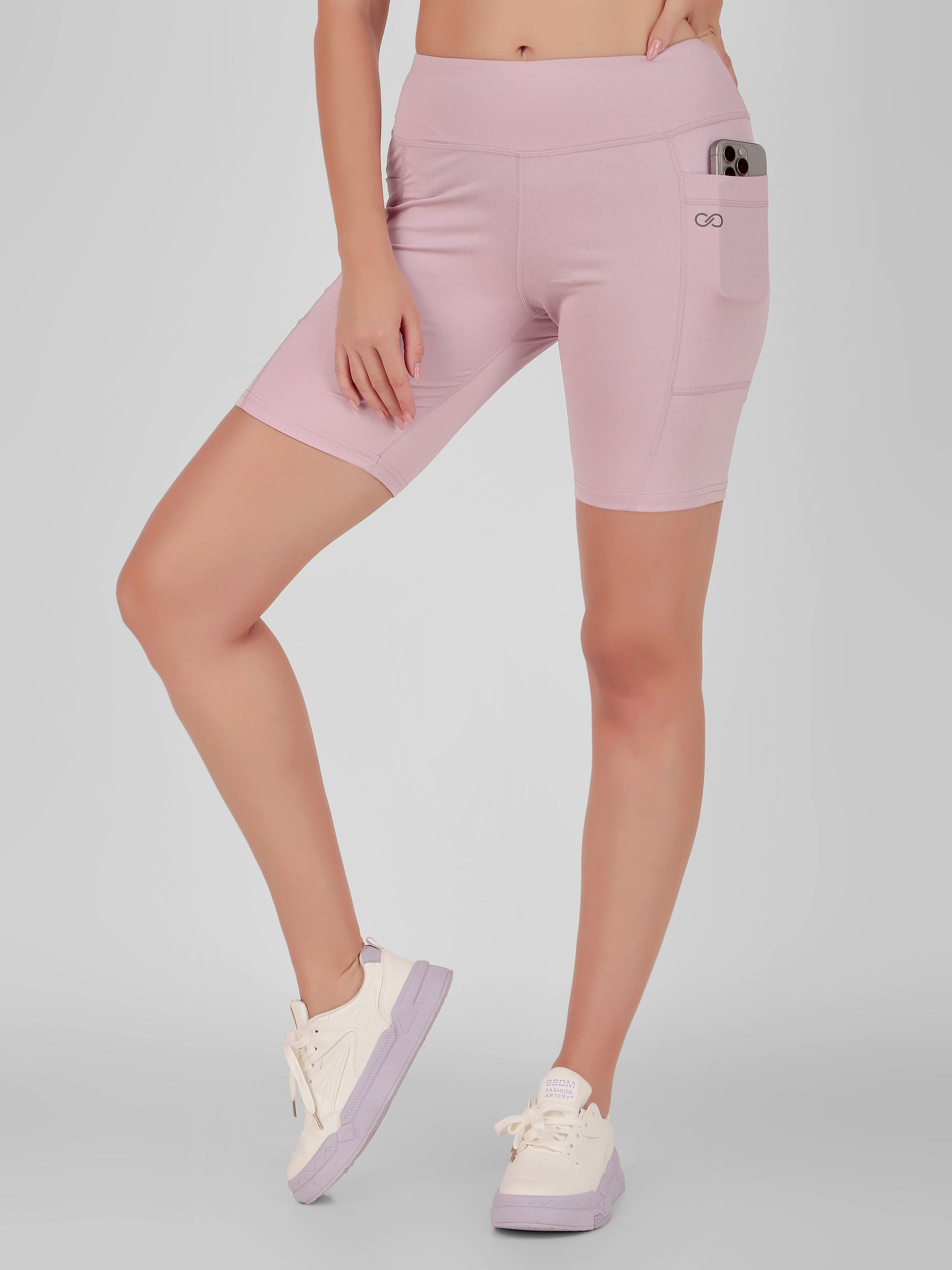 Creeluxe Fierce Light Pink Pocket Women's Shorts